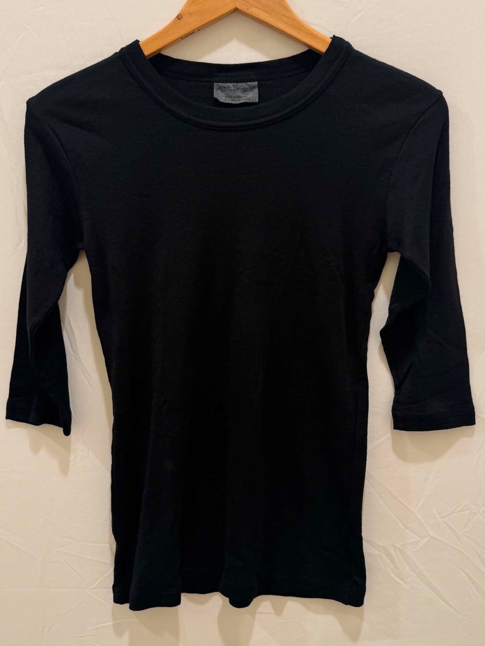Michael Stars Black Women's 3/4 Sleeve Tee one size